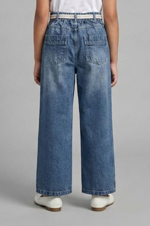Bow Detail Light Blue Denim Jeans 1688