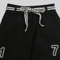 Tiny Girl Black Wide-Leg Pants with Number Patch for Girls