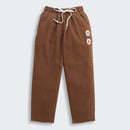 Tiny Girl Brown Jogger Pants with Number Patch for Girls