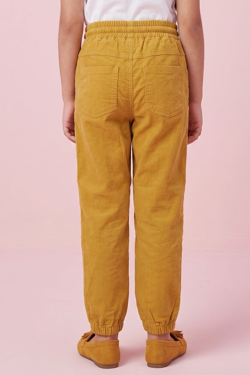 Mustard Elastic Waist Pants P1692