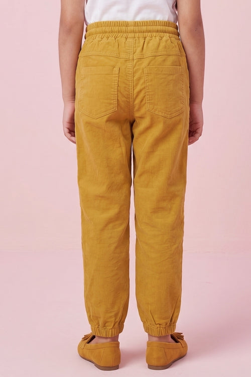 Mustard Elastic Waist Pants P1692