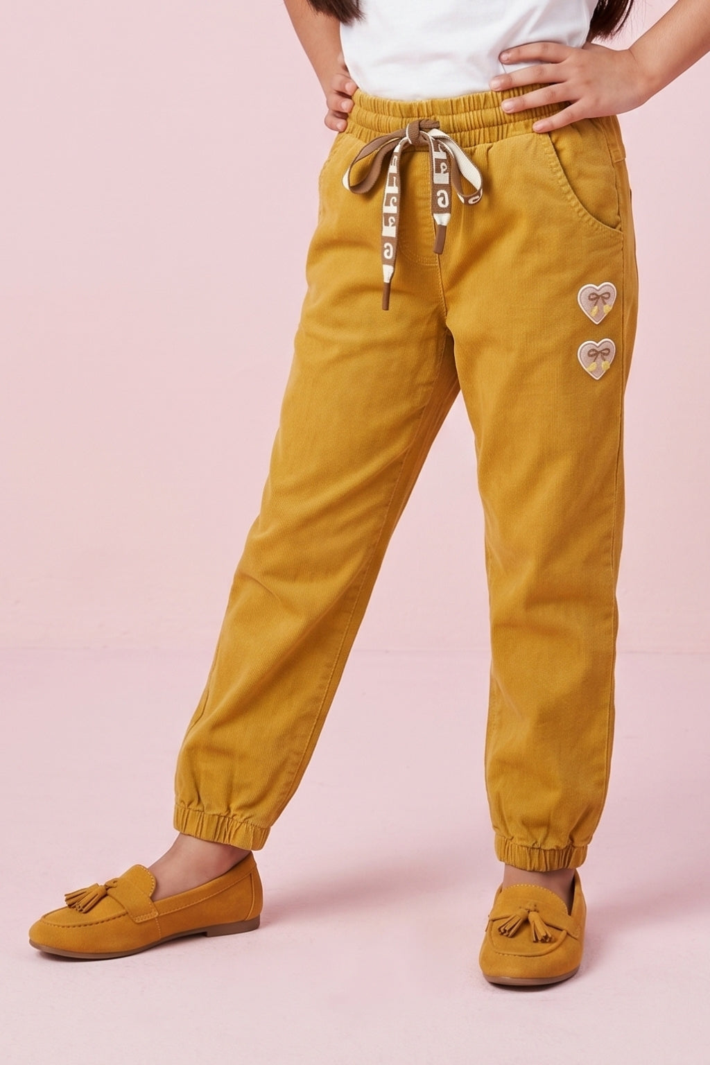Mustard Elastic Waist Pants P1692