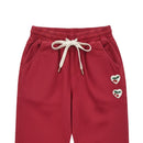 Red Jogger Pants with Cherry Patch P1692