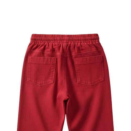 Red Jogger Pants with Cherry Patch P1692