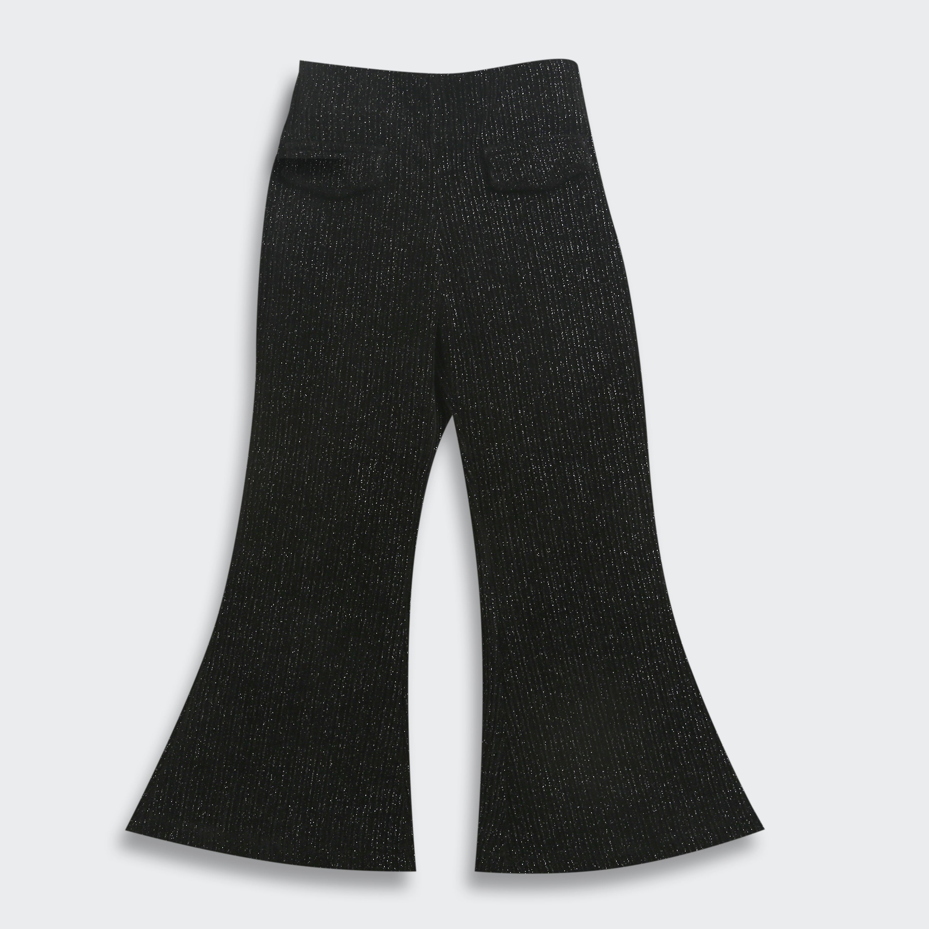 Black Shimmer Flared Pants P1693