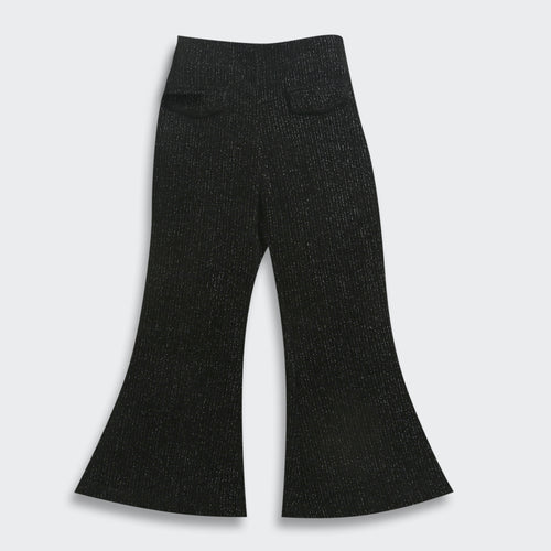 Black Shimmer Flared Pants P1693