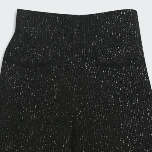 Black Shimmer Flared Pants P1693