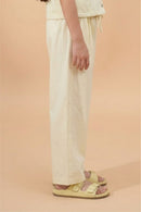 Girls Cream Relaxed Fit Cotton Pants P1725