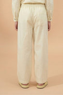 Girls Cream Relaxed Fit Cotton Pants P1725
