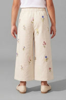 Girls Floral Embroidered Wide Leg Culottes Pants P1748