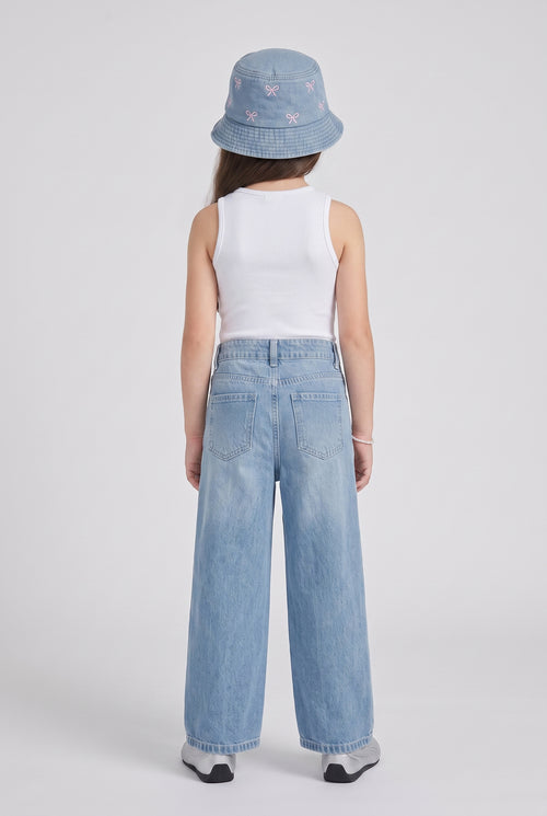 Light Blue Wide-Leg Denim Jeans P1772