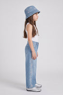 Light Blue Wide-Leg Denim Jeans P1772