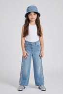 Light Blue Wide-Leg Denim Jeans P1772