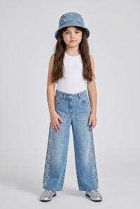 Light Blue Wide-Leg Denim Jeans P1772