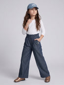 Dark Blue Wide-Leg Denim Pants P1778