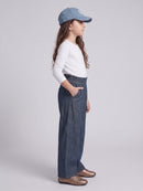 Dark Blue Wide-Leg Denim Pants P1778