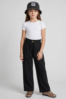 Black Wide-Leg Cargo Pants P1808