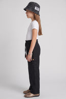 Black Wide-Leg Cargo Pants P1808