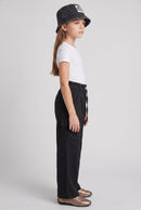 Black Wide-Leg Cargo Pants P1808