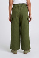 Olive Green Wide-Leg Cargo Pants P1808