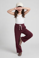 Maroon Wide-Leg Jogger Pants P1842