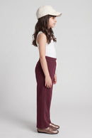 Maroon Wide-Leg Jogger Pants P1842