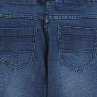 Blue Denim Shorts with Raw Hem for Girls