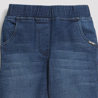 Blue Denim Shorts with Raw Hem for Girls