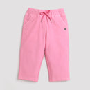 Pink Knit Casual Shorts for Girls