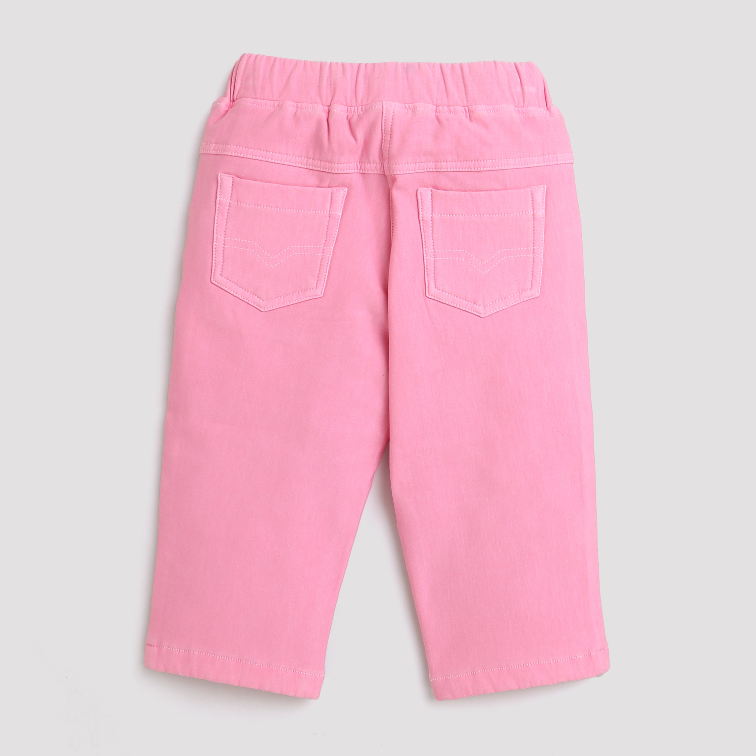 Pink Knit Casual Shorts for Girls