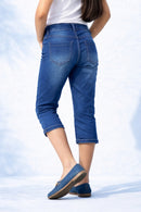 Blue Denim Capri Jeans PD0052