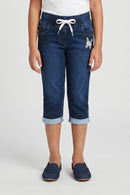 Dark Denim Pants with Butterfly Patch PD0053