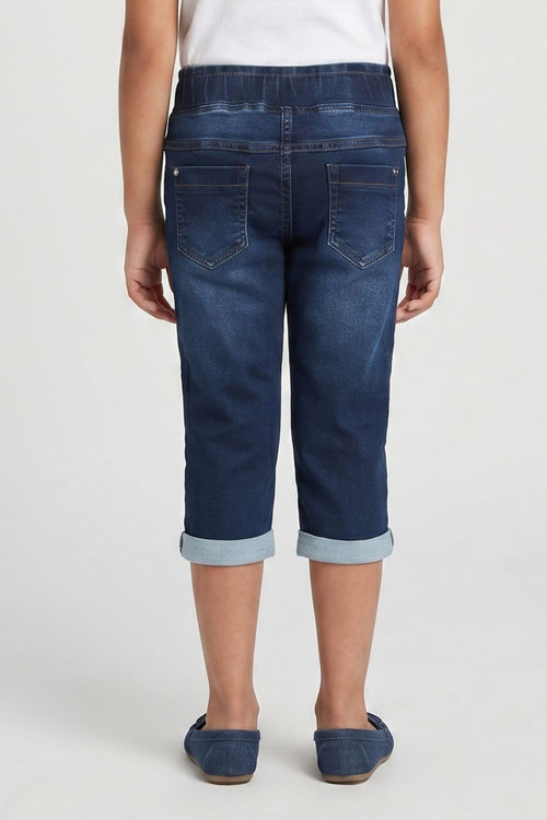 Dark Denim Pants with Butterfly Patch PD0053