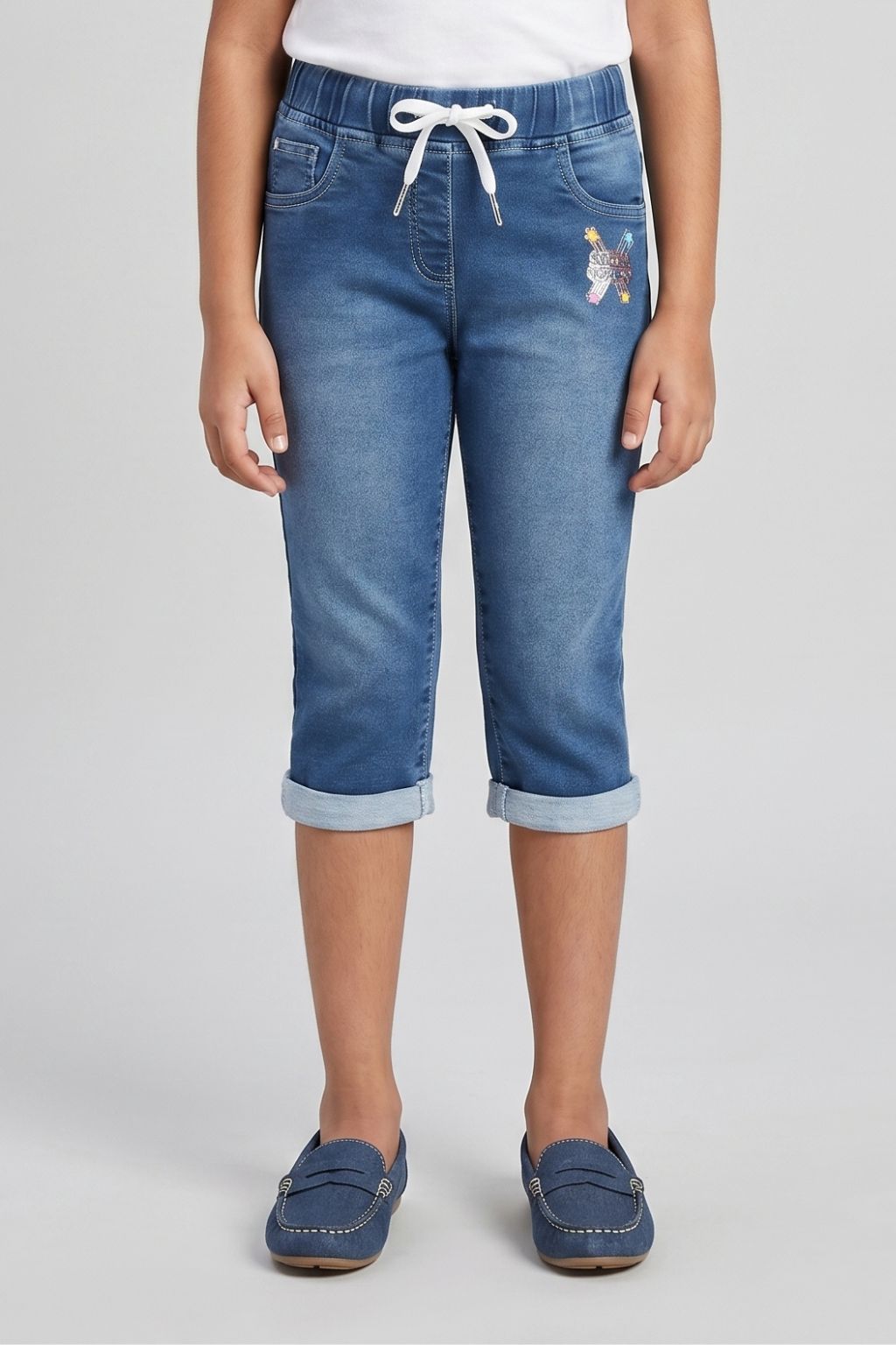 Blue Rolled Hem Denim Shorts PD0053
