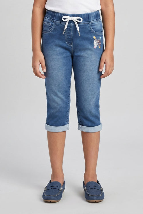 Blue Rolled Hem Denim Shorts PD0053