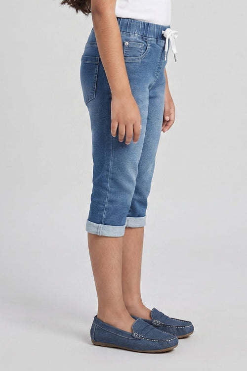 Blue Rolled Hem Denim Shorts PD0053