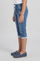 Blue Rolled Hem Denim Shorts PD0053