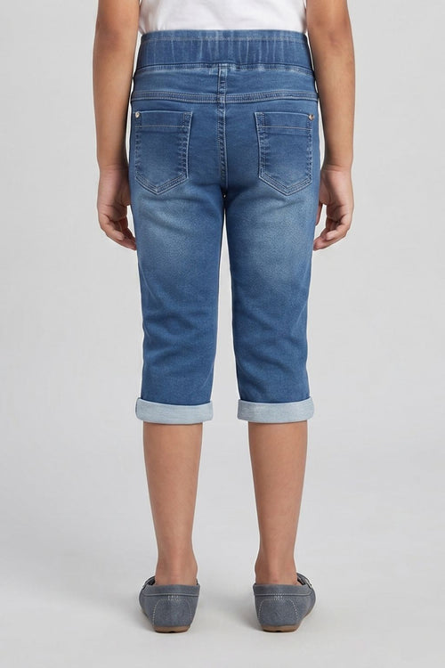 Blue Rolled Hem Denim Shorts PD0053