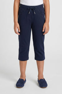 Dark Blue Knit Capri Shorts PD0055