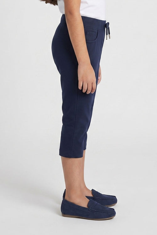 Dark Blue Knit Capri Shorts PD0055