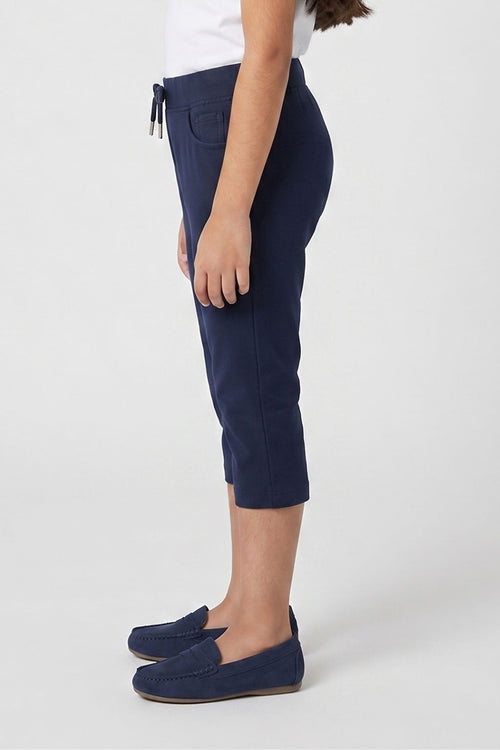 Dark Blue Knit Capri Shorts PD0055