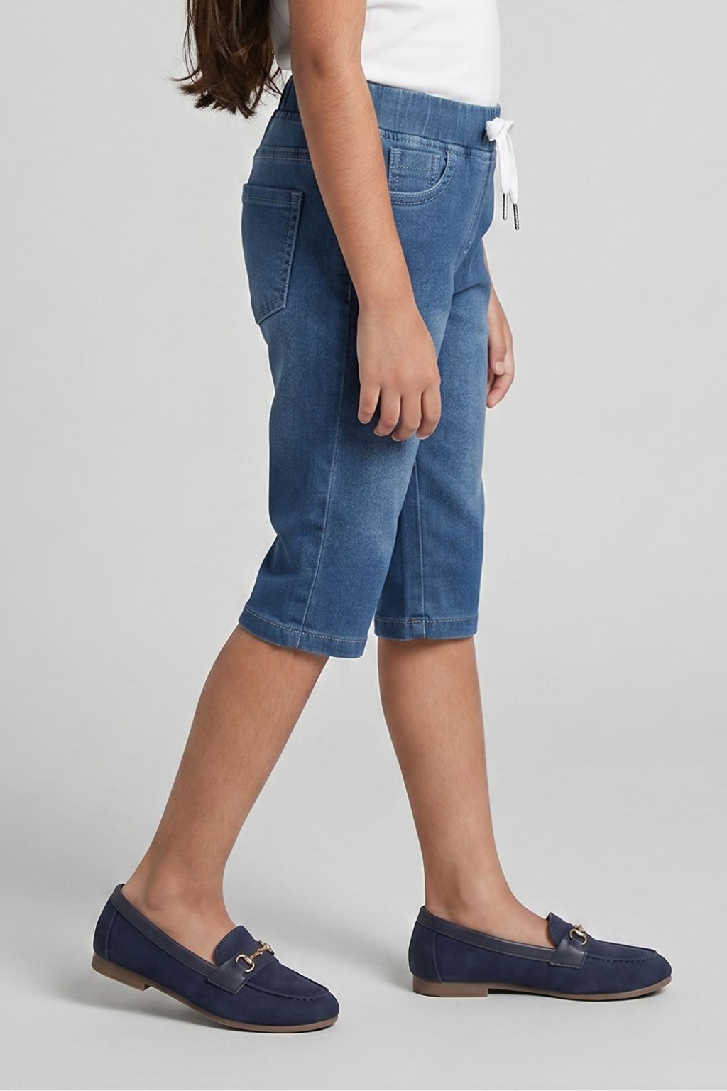 Blue Denim Knit Capri PD0055