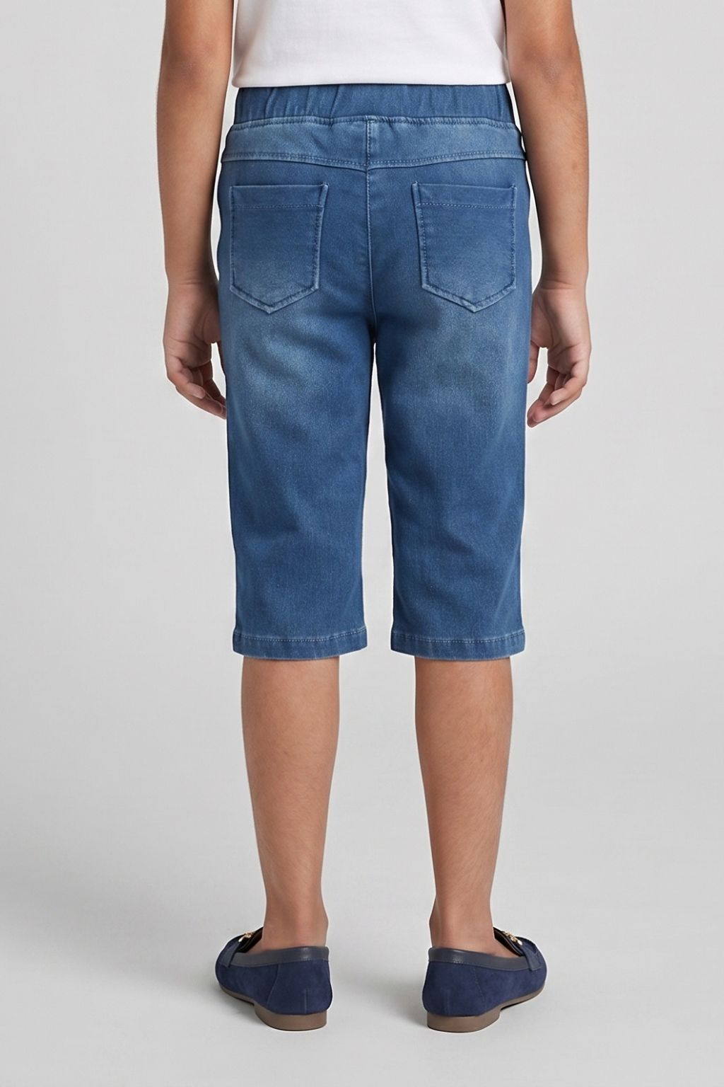 Blue Denim Knit Capri PD0055