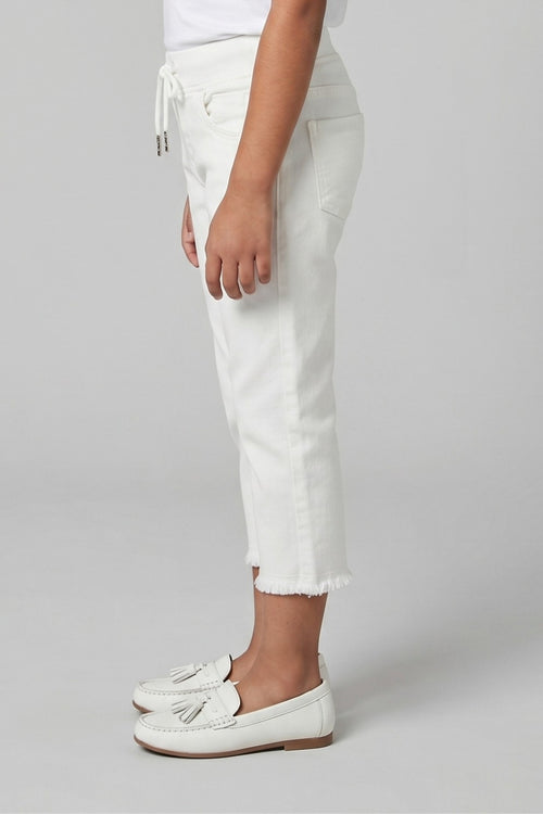 Off-White Stretch Capri Pants PD0058