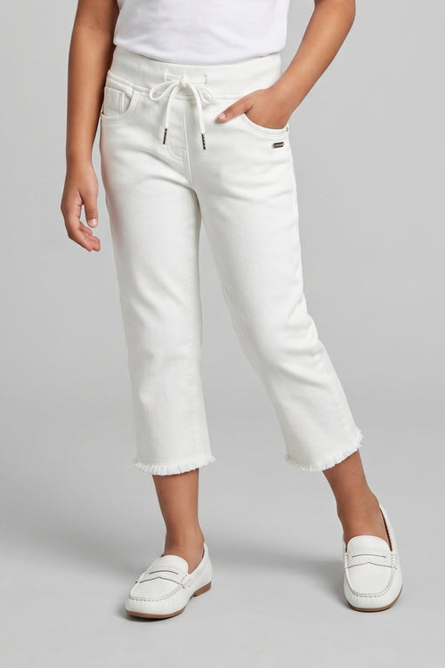 Off-White Stretch Capri Pants PD0058