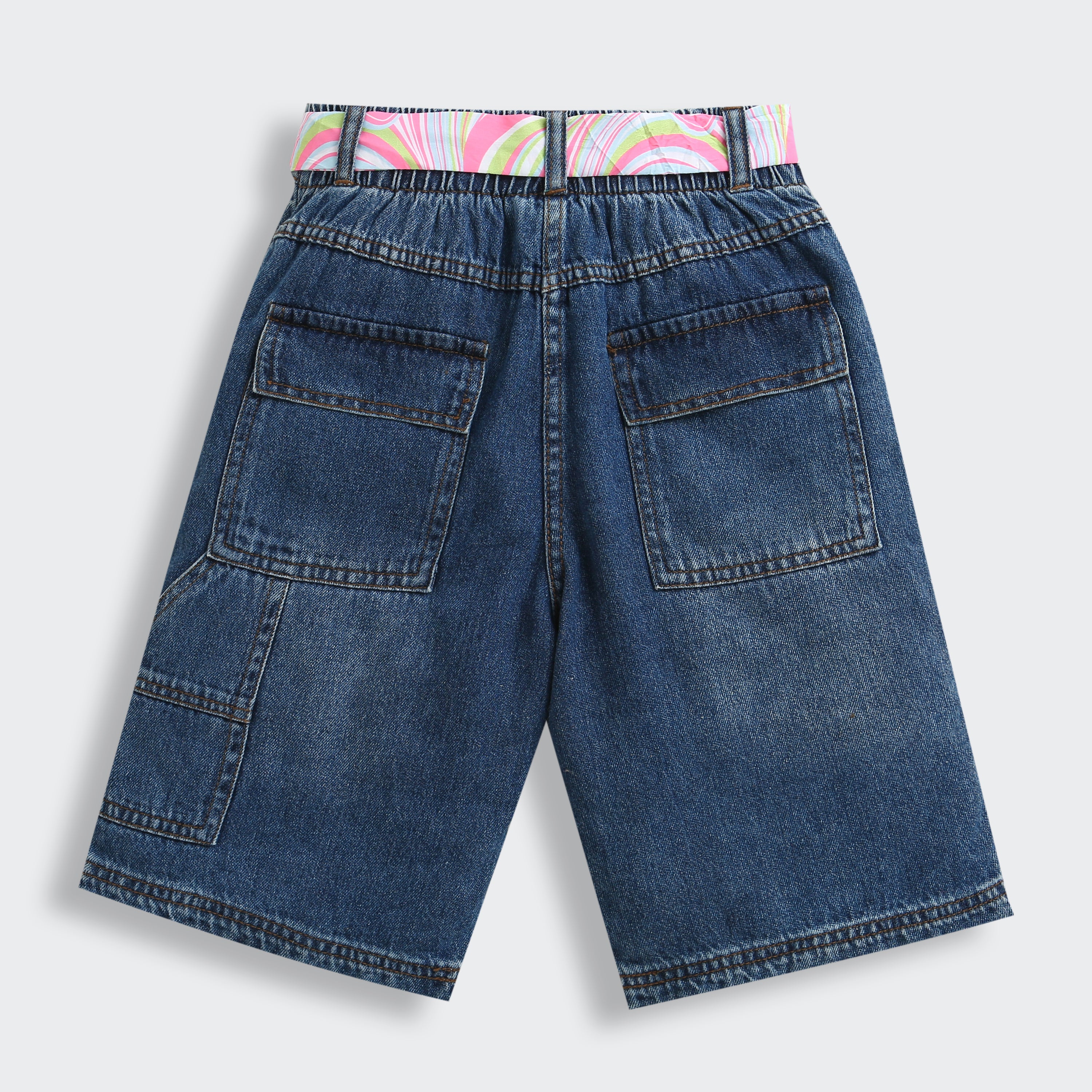 Denim Shorts with Pop Belt PD0070