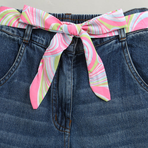 Denim Shorts with Pop Belt PD0070
