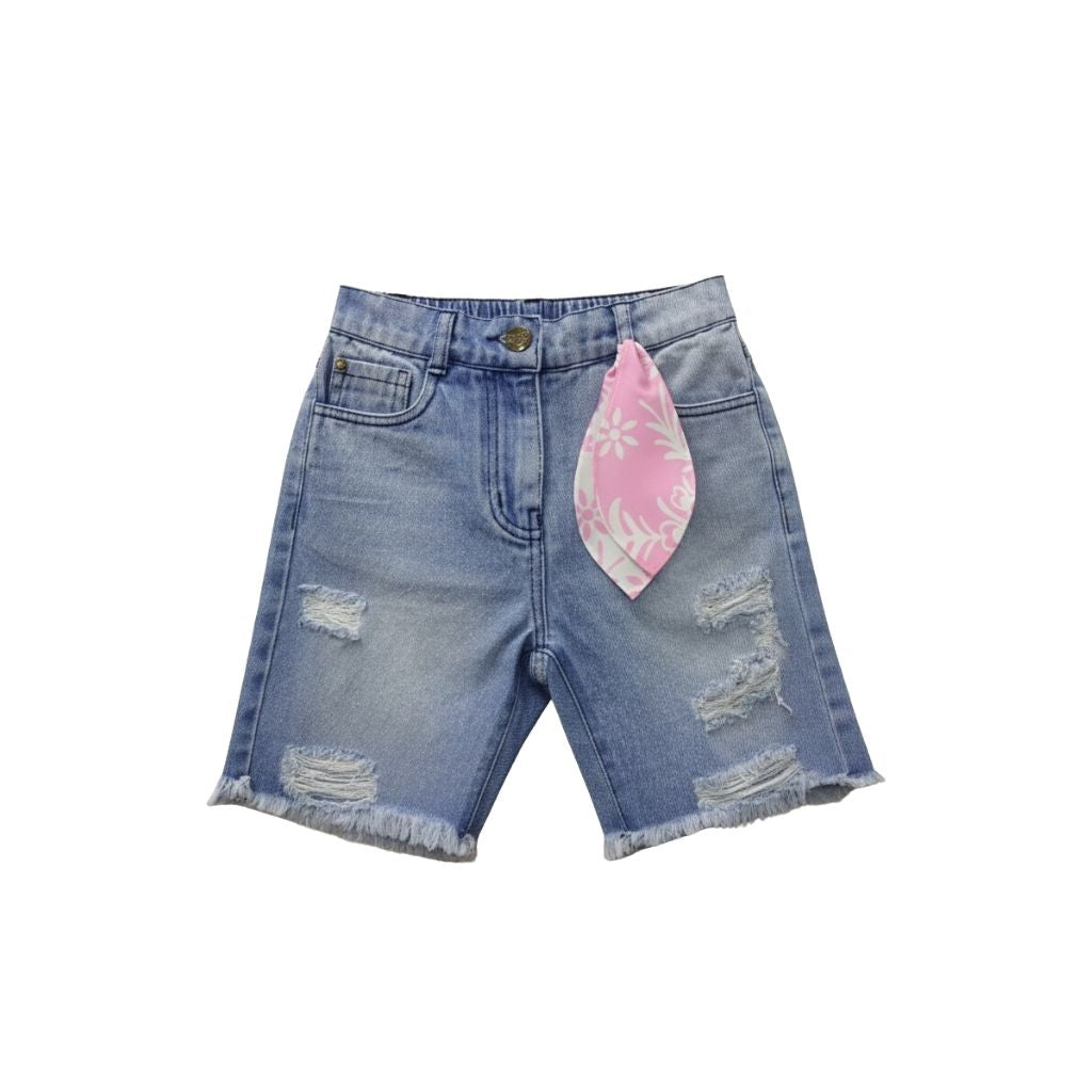 Light Blue Distressed Denim Shorts PD0071
