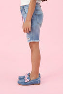 Light Blue Distressed Denim Shorts PD0071