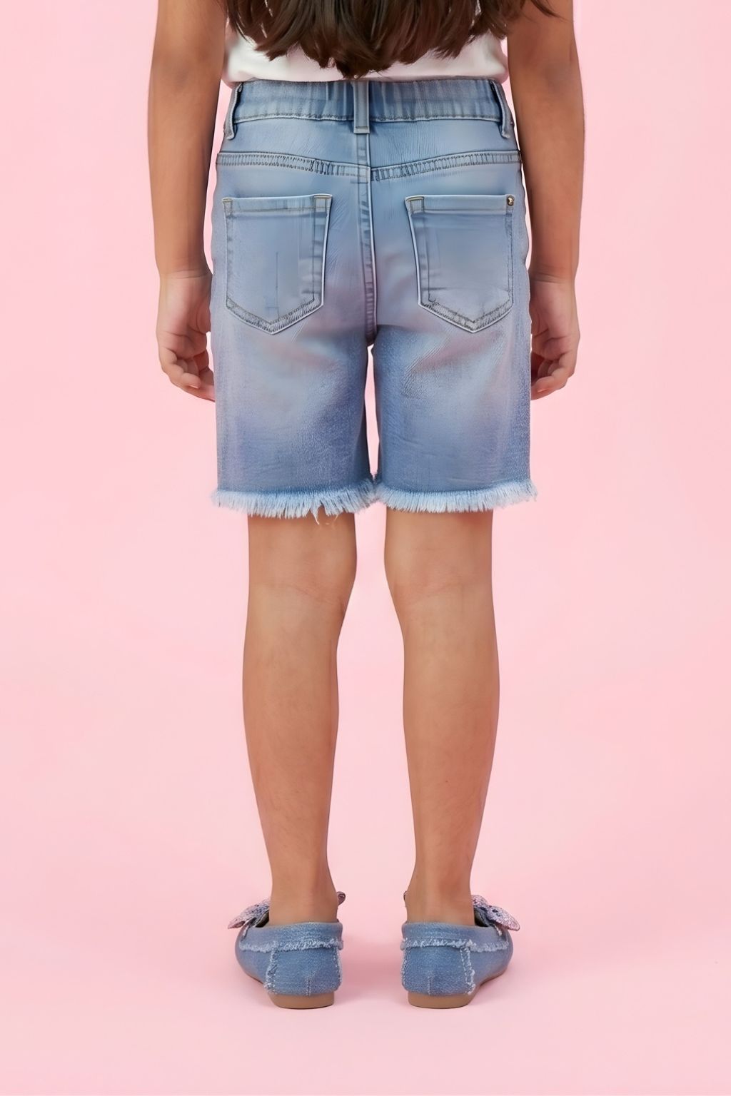 Light Blue Distressed Denim Shorts PD0071
